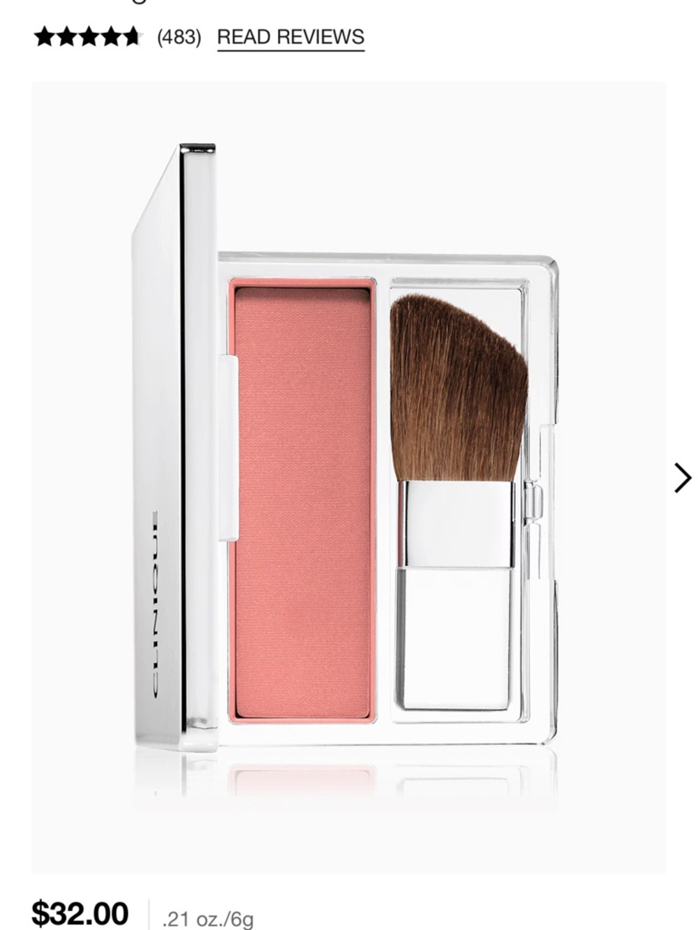 NIB Clinique Powder Blush Compact in Sunset Glow with Brush